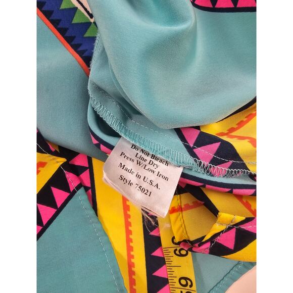 Uncle frank small S Easter egg bright stripes short sleeve midi shift dress - Picture 5 of 7